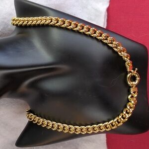 Cuban Chain Necklace With Sailor Clasp 24 K Gold Filled  Unisex!
